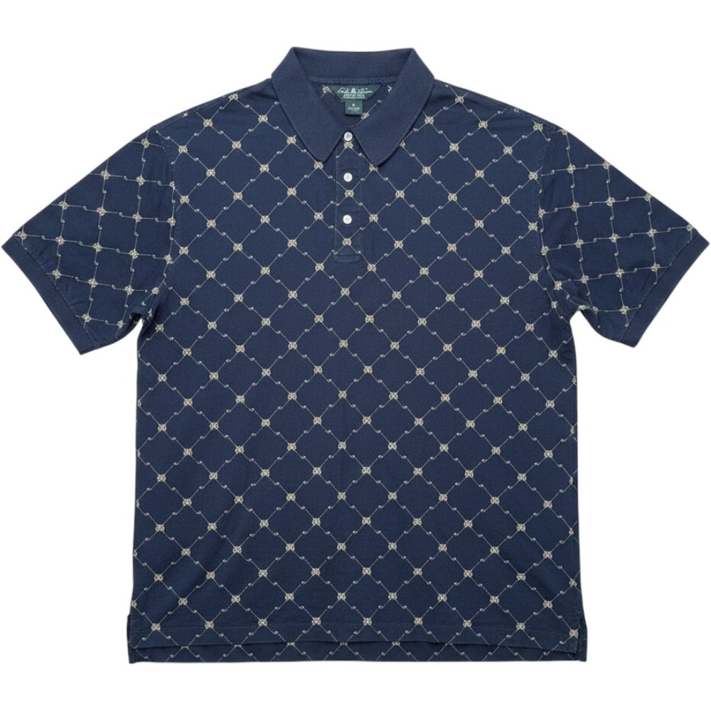Brooks Brothers Polo Shirt Mens XL Blue Golf Print Country Club Cotton Preppy